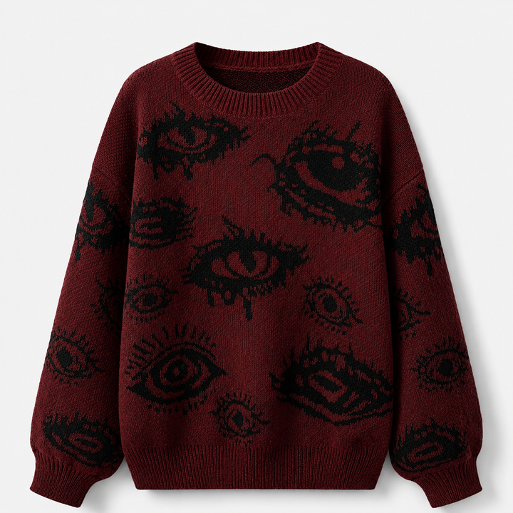 Men’s Abstract Eye Knit Sweate