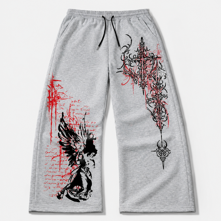 Gothic Graphic Print Casual Sweatpants