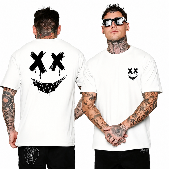 Skull Smile Graphic Streetwear T-Shirt