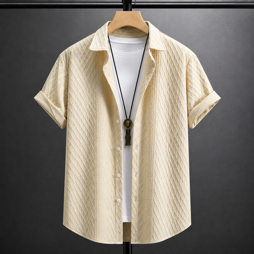 Textured Knit Polo Shirt