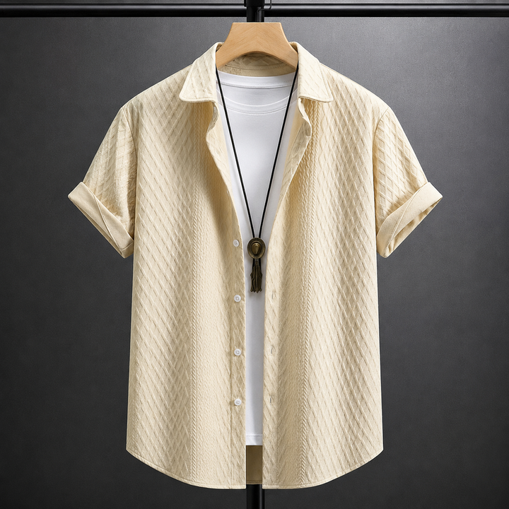 Textured Knit Polo Shirt