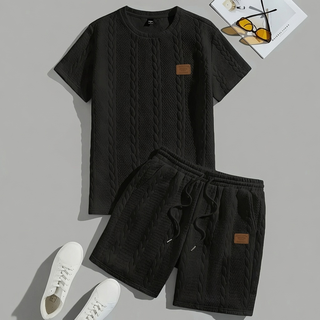 Premium Textured T-Shirt &amp; Shorts Set
