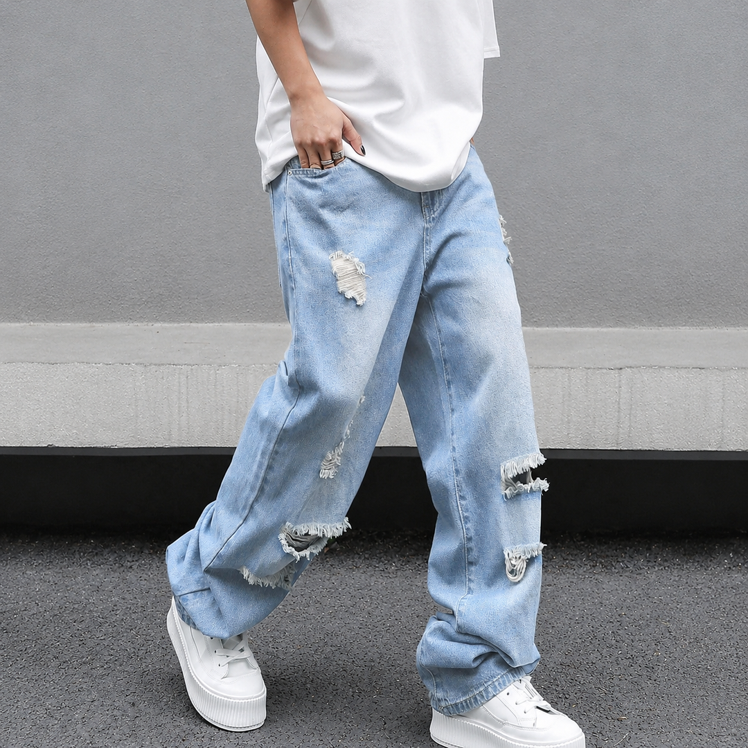 Vintage Washed Ripped Jeans