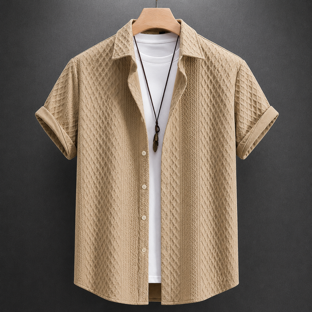 Textured Knit Polo Shirt