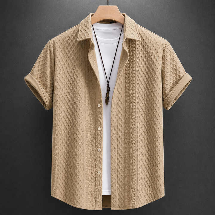 Textured Knit Polo Shirt