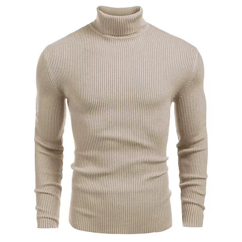 Solid Color Turtleneck Sweater