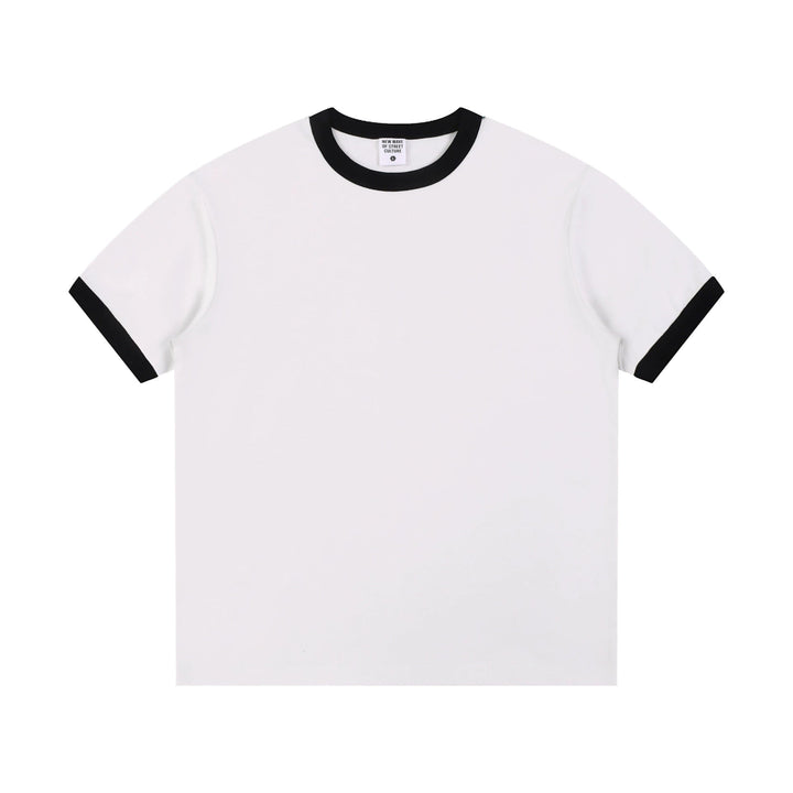 Color Block Cotton Crew Neck T-Shirt