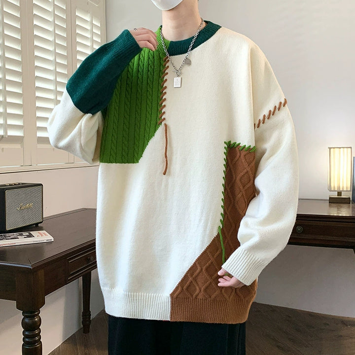 Cable Patchwork Sweater