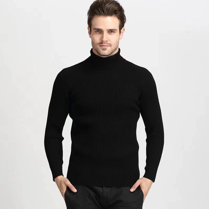 Solid Color Turtleneck Sweater