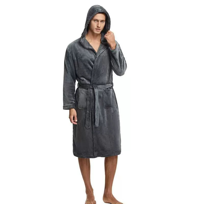 Thick Flannel Bathrobe
