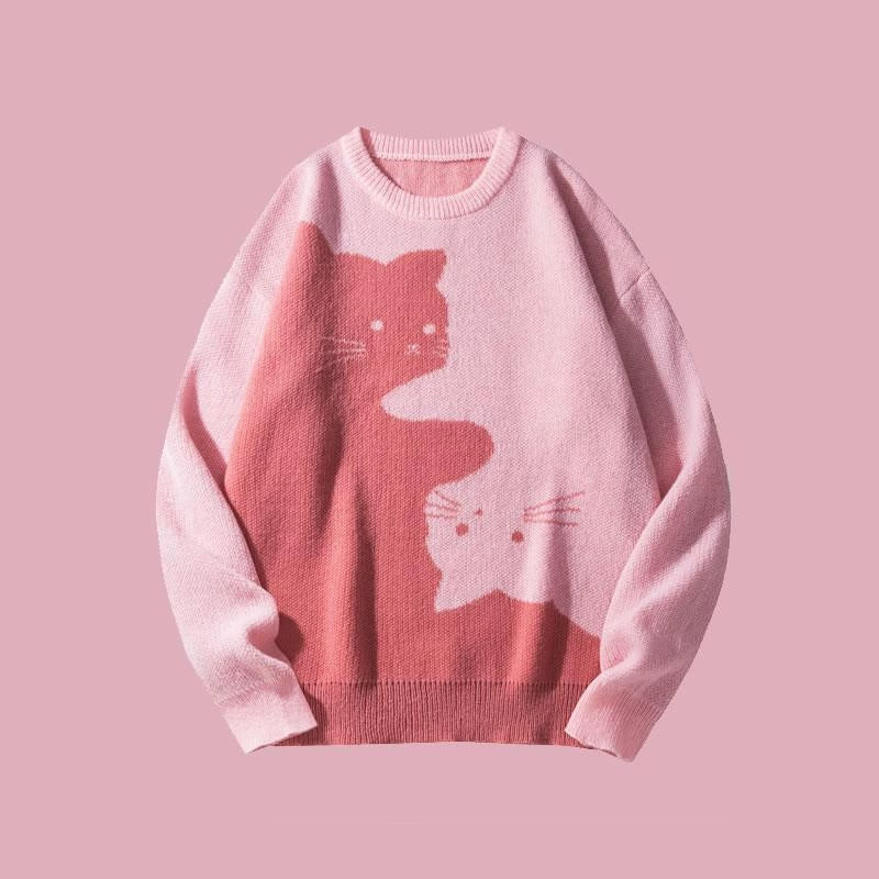 Contrast Cat Sweater