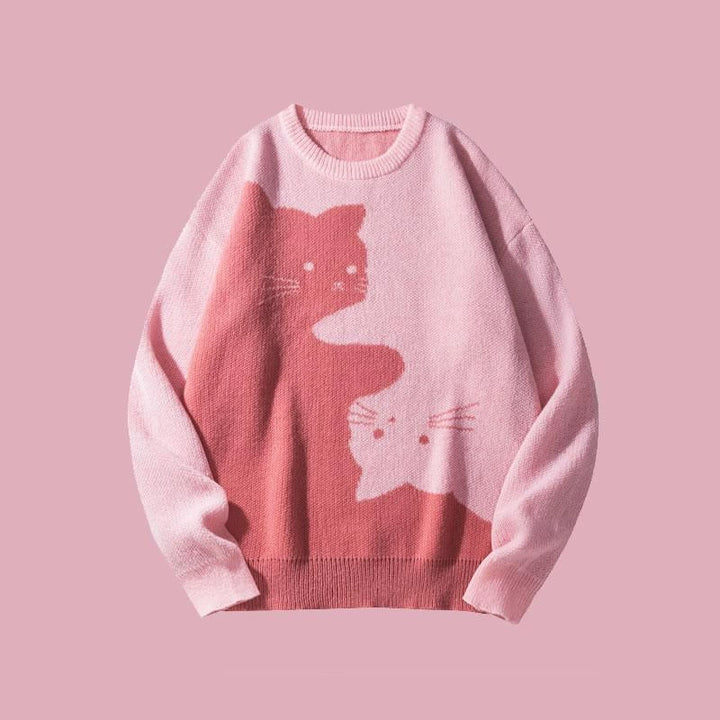 Contrast Cat Sweater