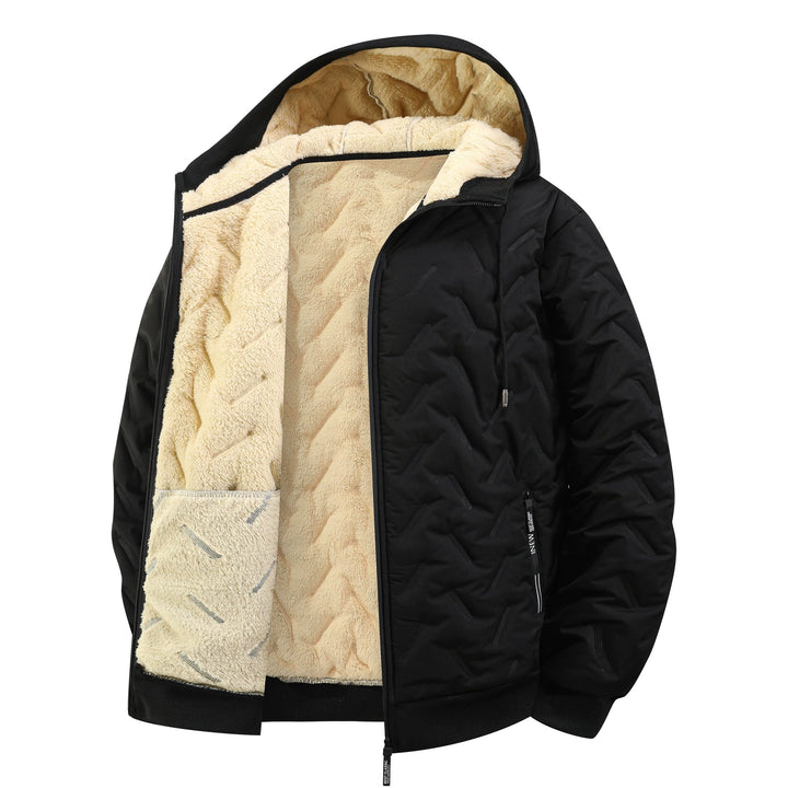 Fleece-Lined Quilted Hooded Jacket