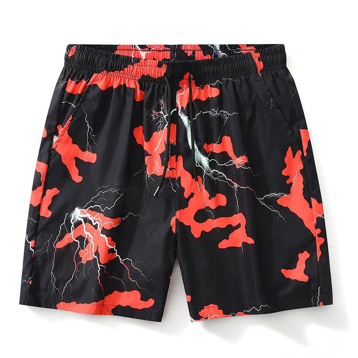 Men’s 3D Graffiti Print Beach Shorts