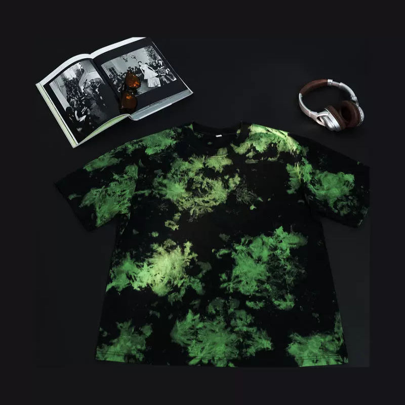 Vintage Washed Tie-Dye Cotton T-Shirt