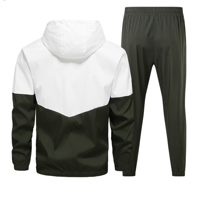 Colorblock Hooded Tracksuit Set