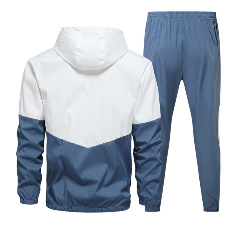 Colorblock Hooded Tracksuit Set