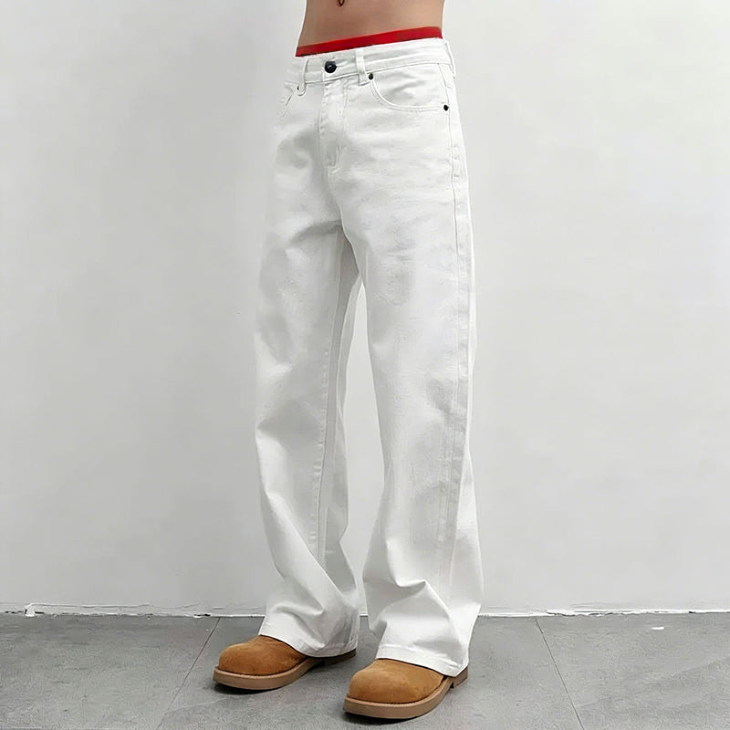 Loose-Fit Straight-Leg Casual Denim Jeans