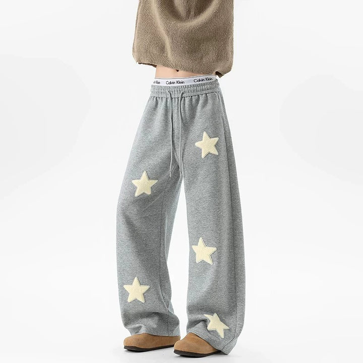 Star Print Wide Leg Casual Pants