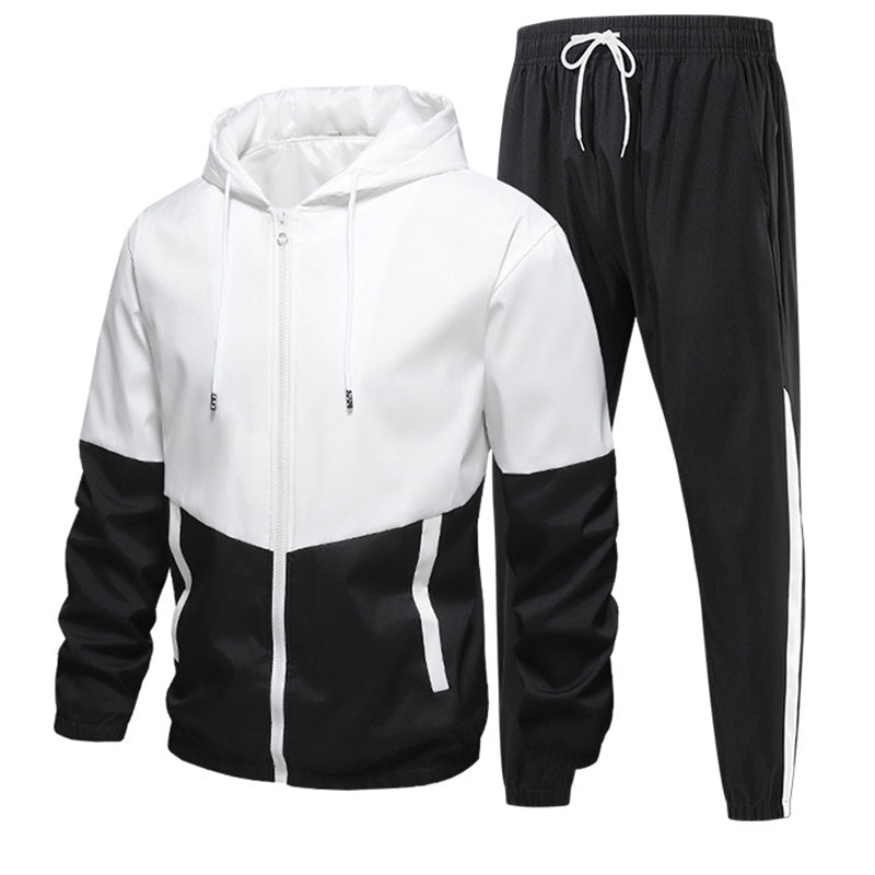 Colorblock Hooded Tracksuit Set