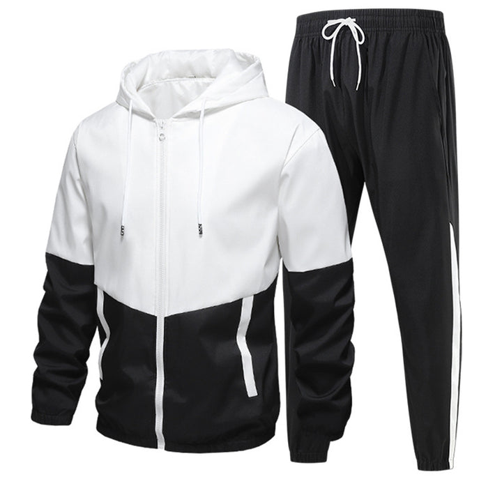 Colorblock Hooded Tracksuit Set