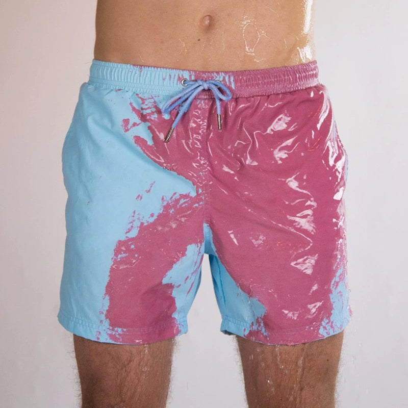 Water-Reactive Color-Changing Swim Trunks