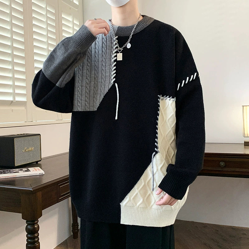 Cable Patchwork Sweater