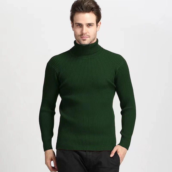 Solid Color Turtleneck Sweater