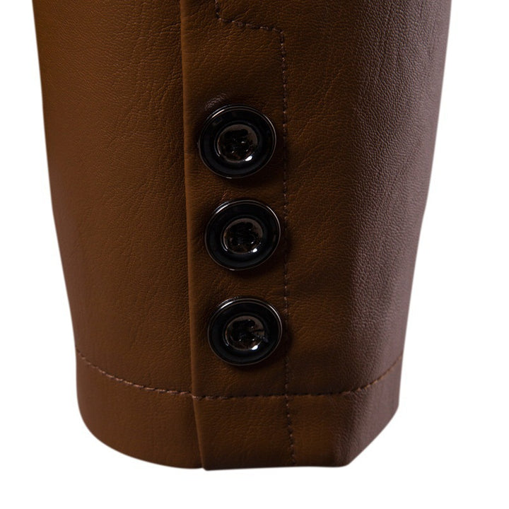 Slim Fit Leather-Look Blazer