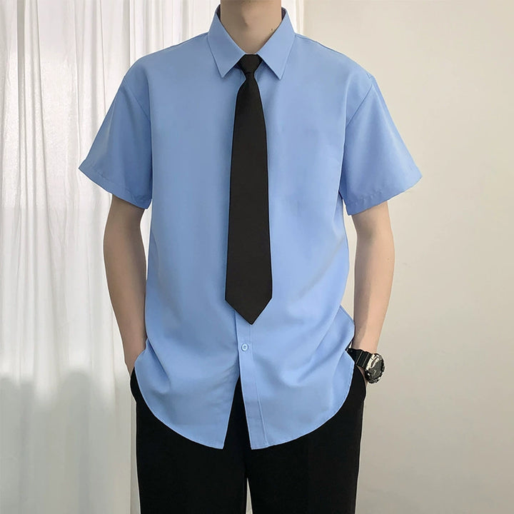 Tie Accent Short Sleeve Dress Shirt
