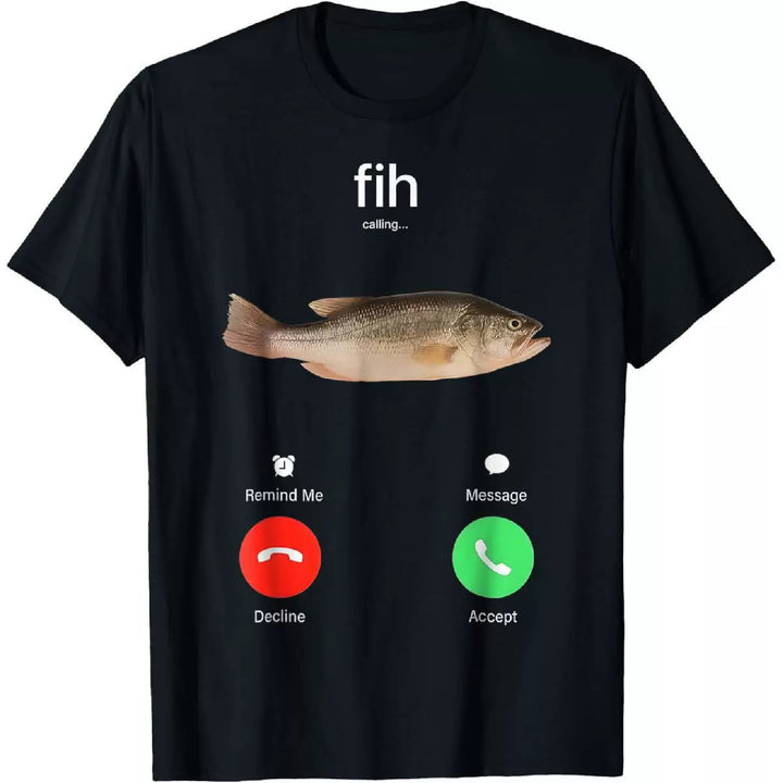 Funny Fish Calling Graphic T-Shirt
