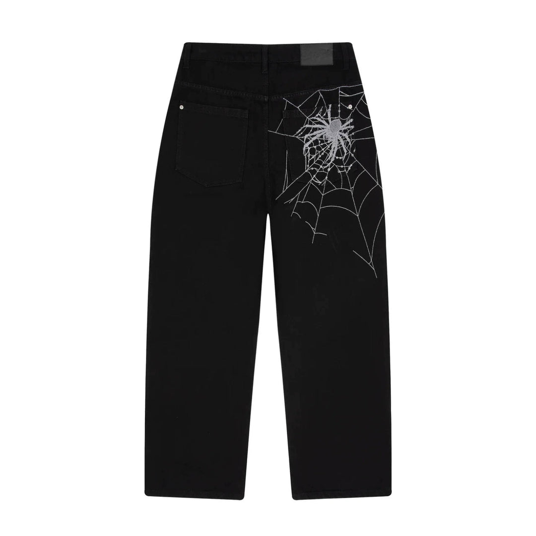 Spider Web Graphic Denim Jeans