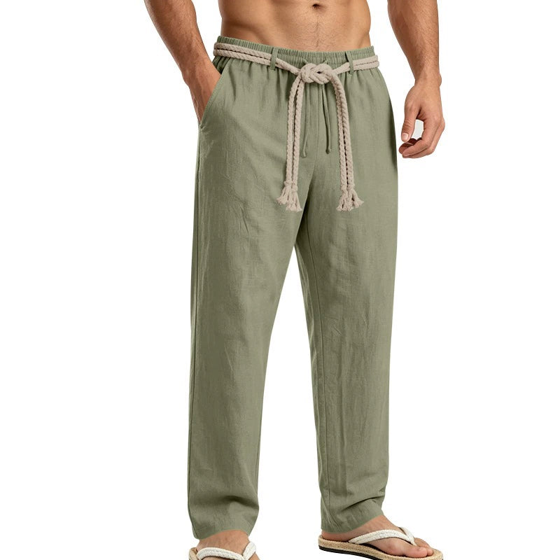 Relaxed Linen Drawstring Trousers