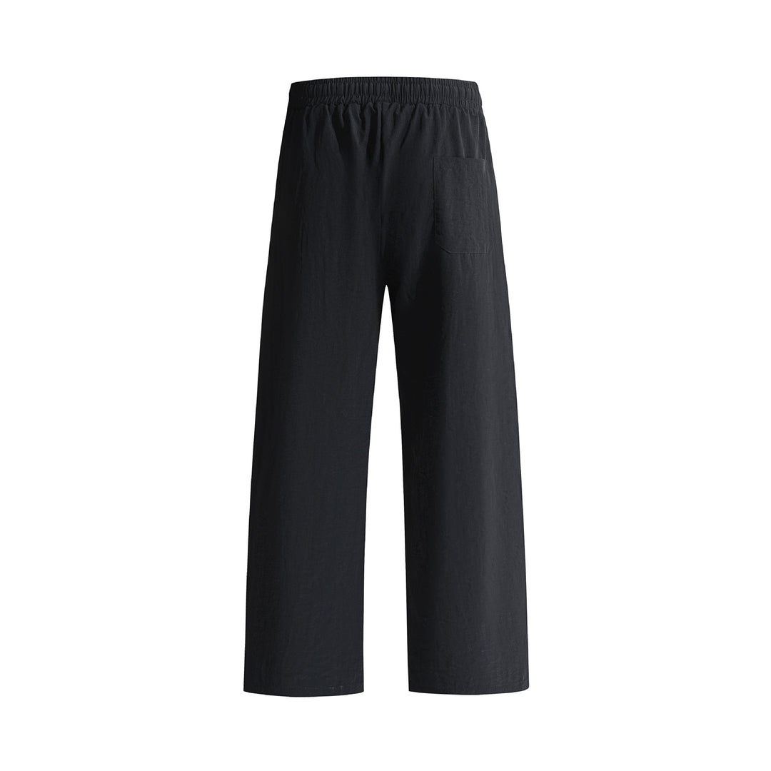 Contrast Wave-Panel Wide-Leg Track Pants