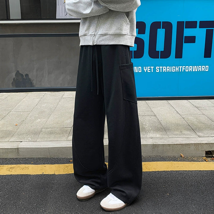 Curved-Seam Cargo Sweatpants