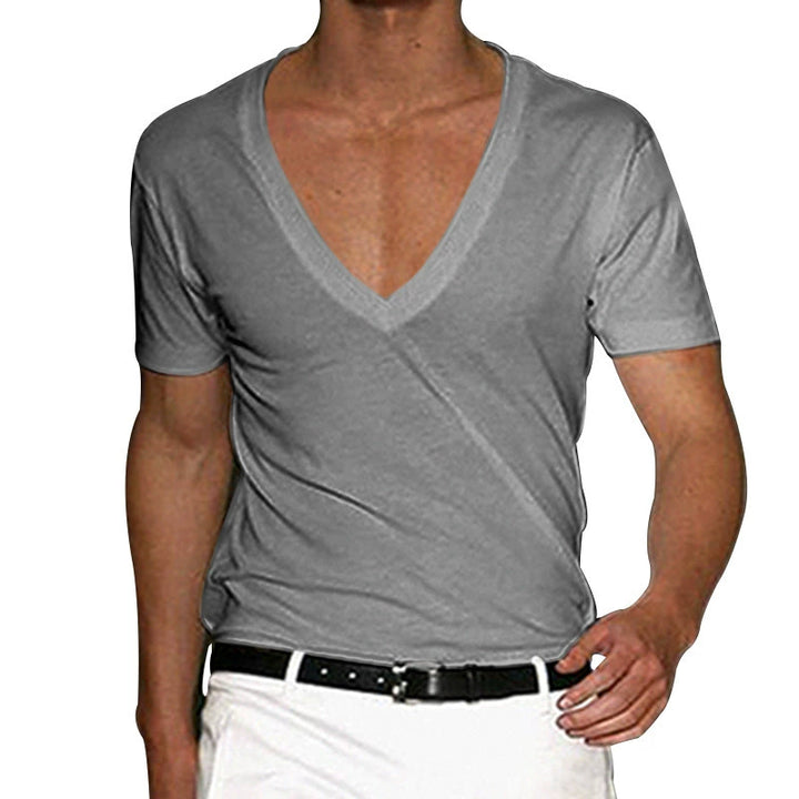Textured Knit V-Neck T-Shirt