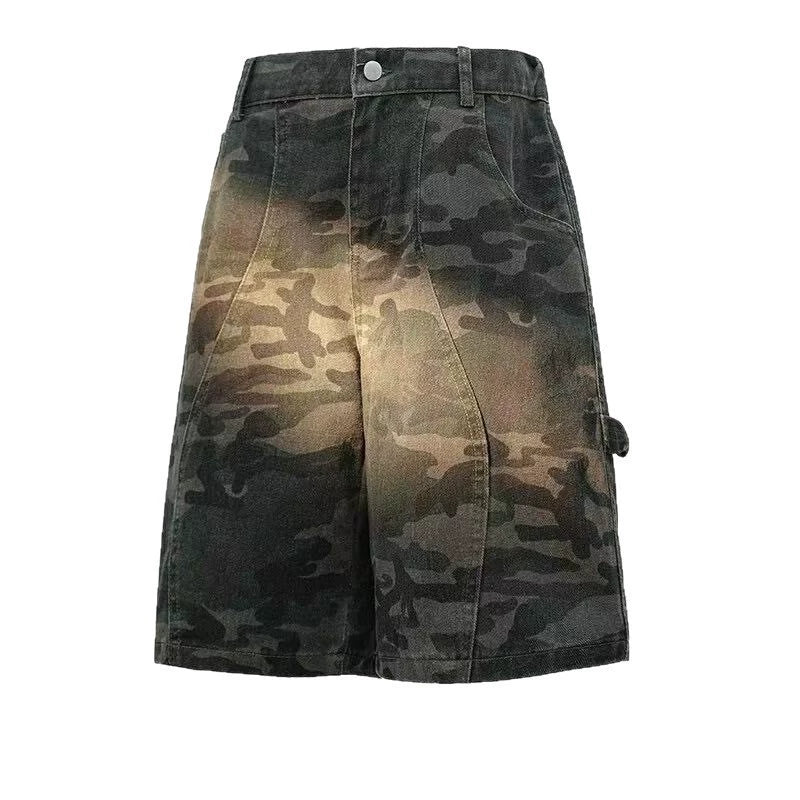 Camouflage Denim Shorts