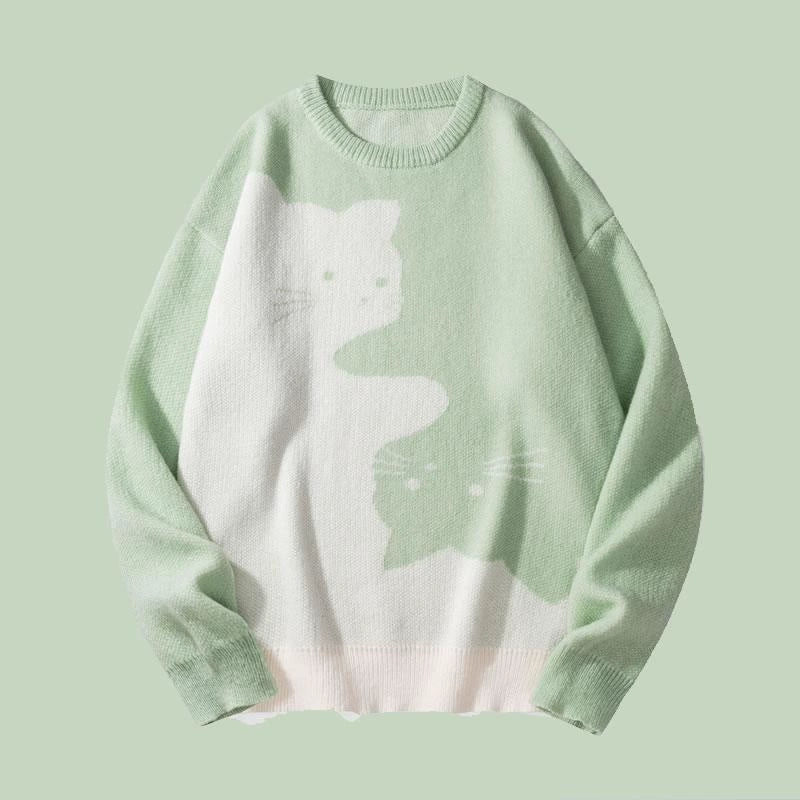 Contrast Cat Sweater