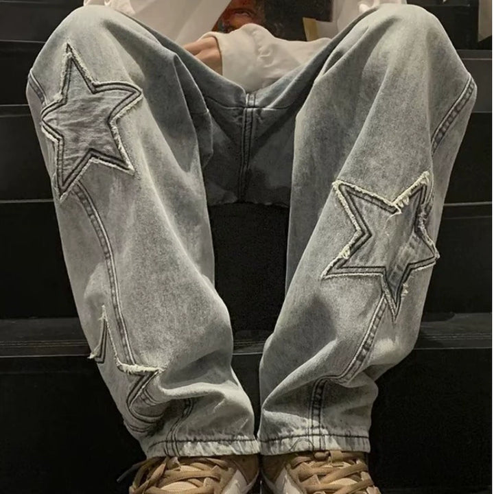 Star Patch Baggy Jeans