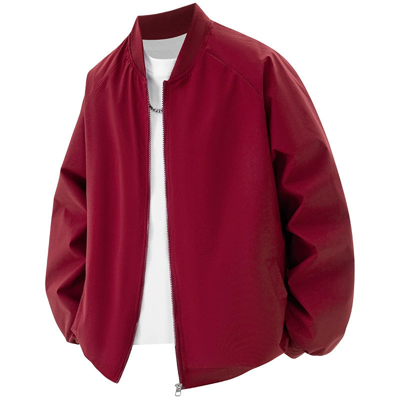 Minimal Zip-Up Bomber Jacket