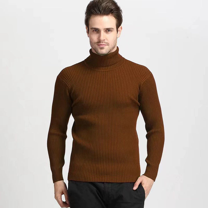 Solid Color Turtleneck Sweater