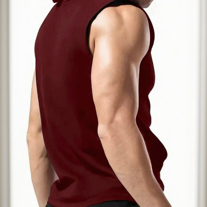 Hooded Fitness Tank Top with Dumbbell