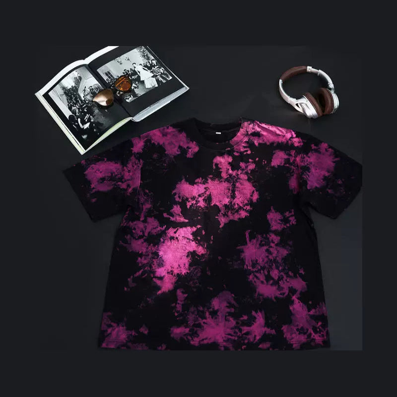 Vintage Washed Tie-Dye Cotton T-Shirt