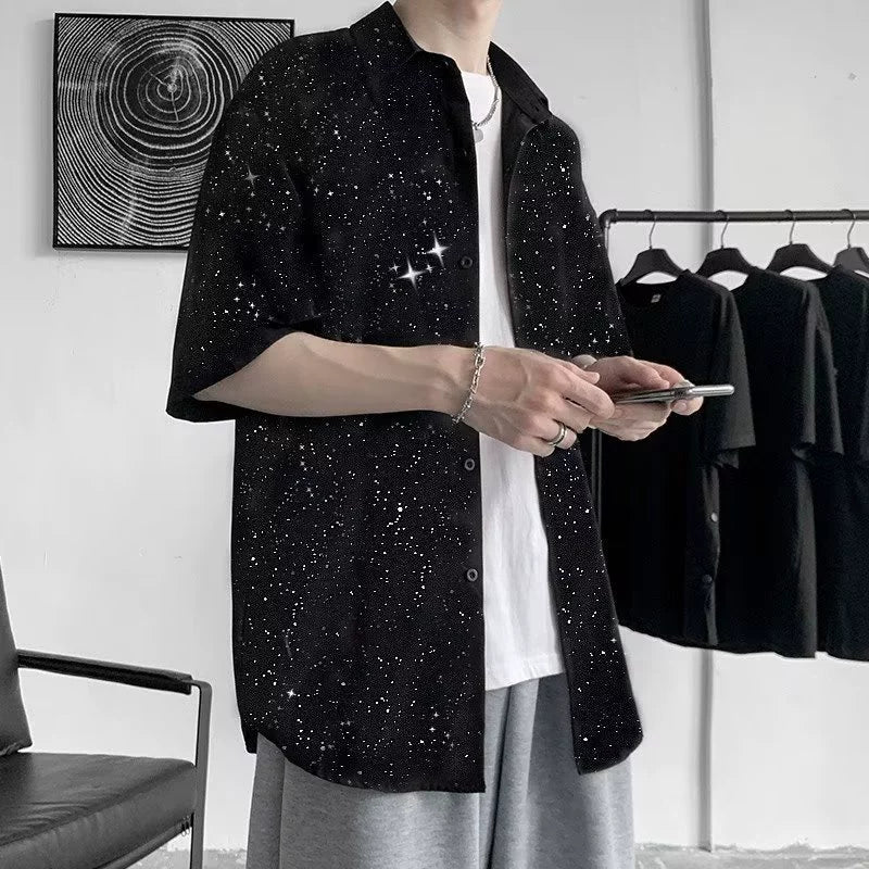 Men’s All-Over Star Print Short Sleeve Shirt