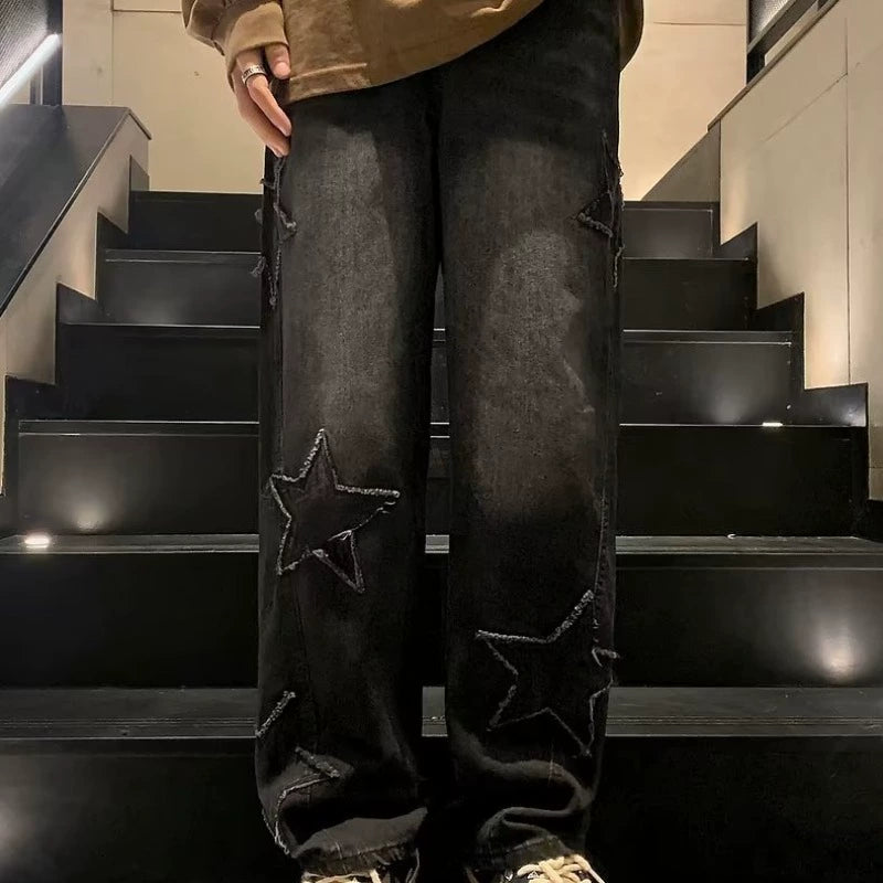 Star Patch Baggy Jeans