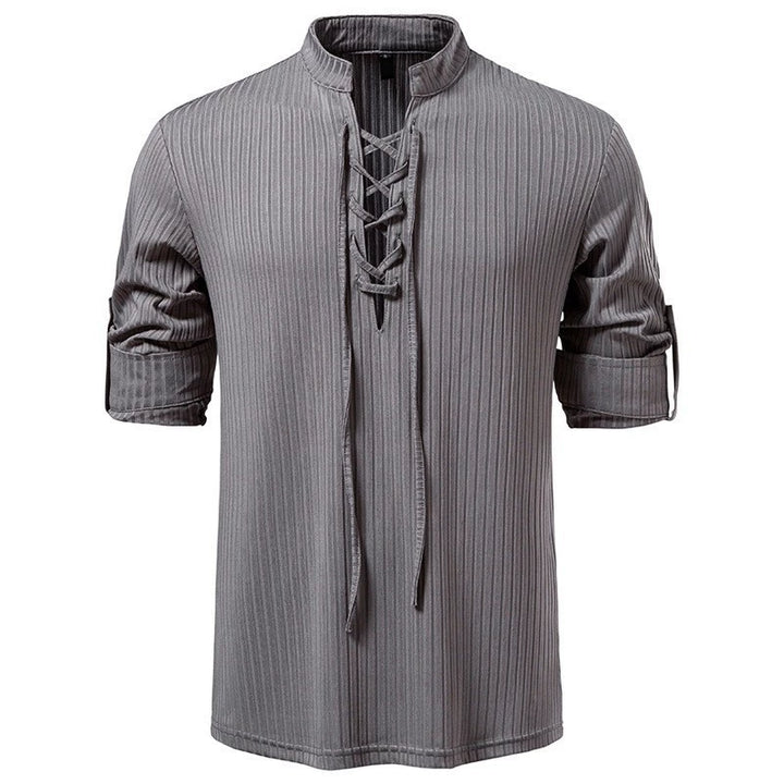 Vintage Lace-Up Henley Shirt
