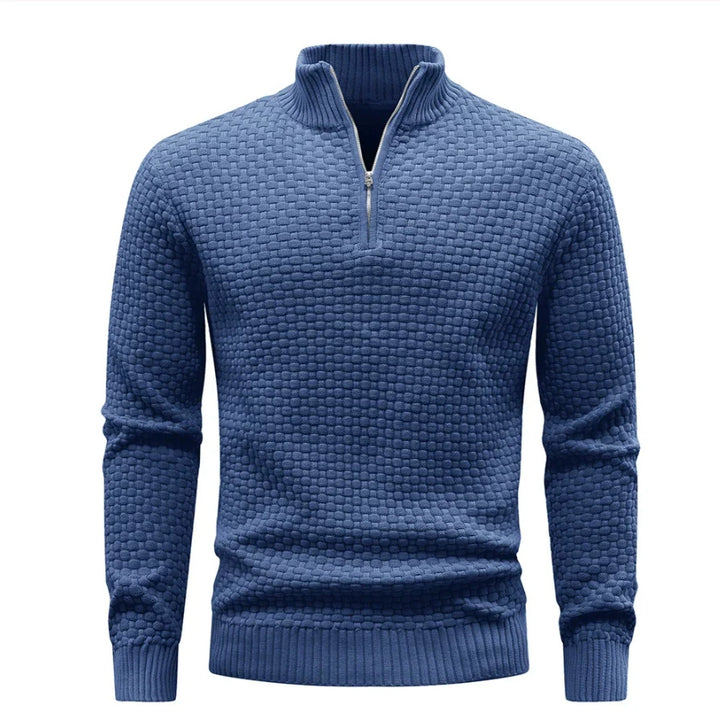 Textured Half-Zip Knit Sweater