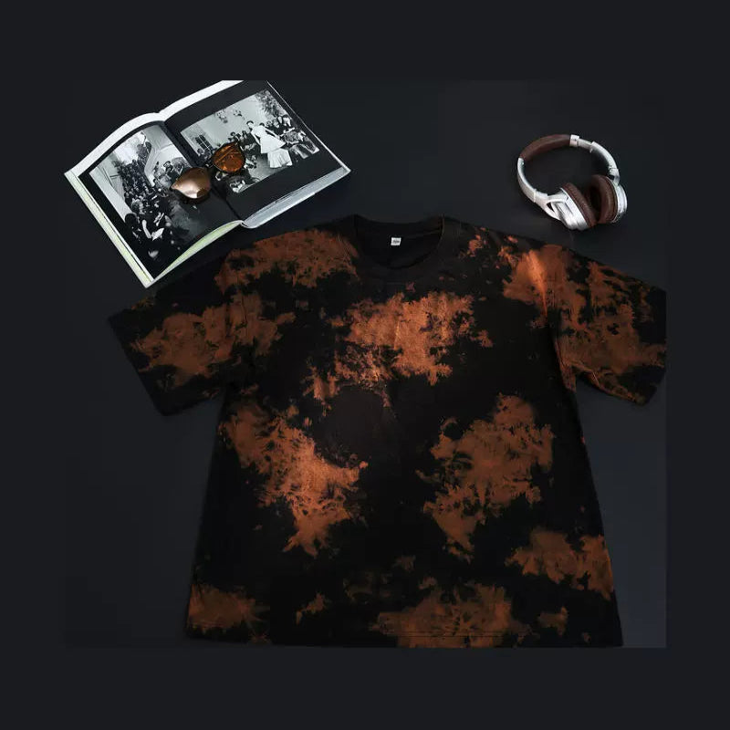 Vintage Washed Tie-Dye Cotton T-Shirt