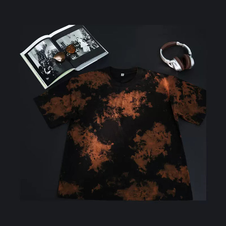 Vintage Washed Tie-Dye Cotton T-Shirt