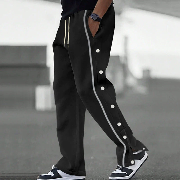 Men’s Casual Straight Fit Button Placket Pants